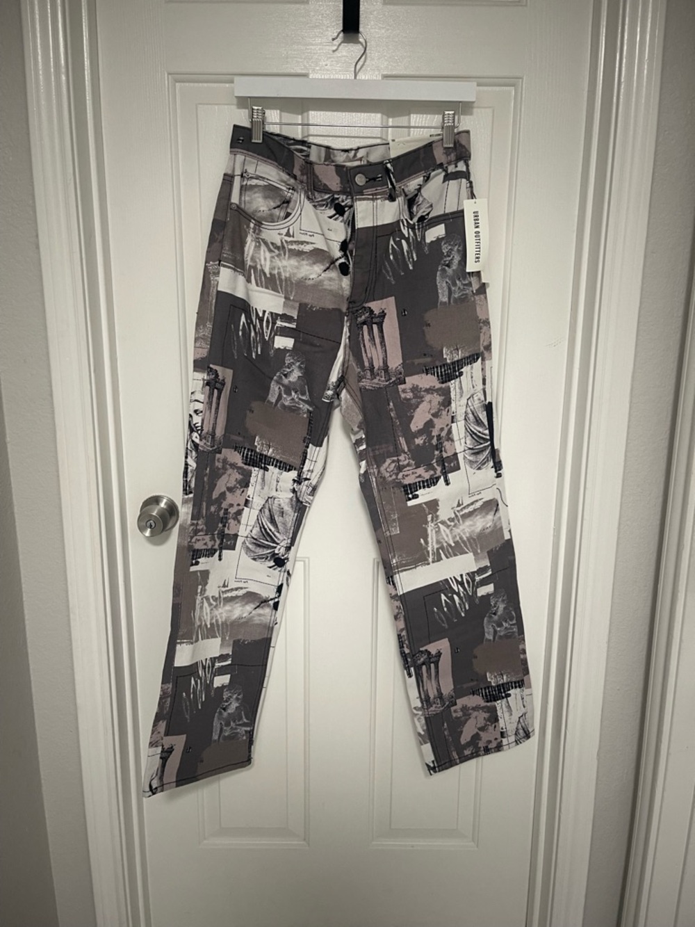 BDG Graphic Renaissance Patchwork Jeans - Gray & Taupe